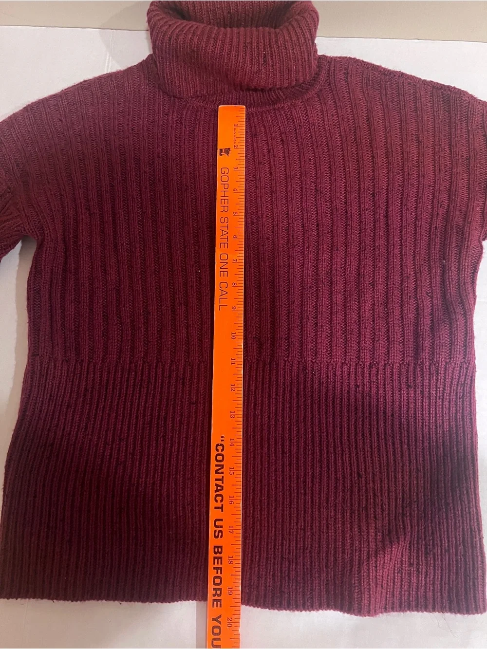 Michael Kors Women Preppy Burgundy Ribbed Turtleneck Sweater Classic Academia XS